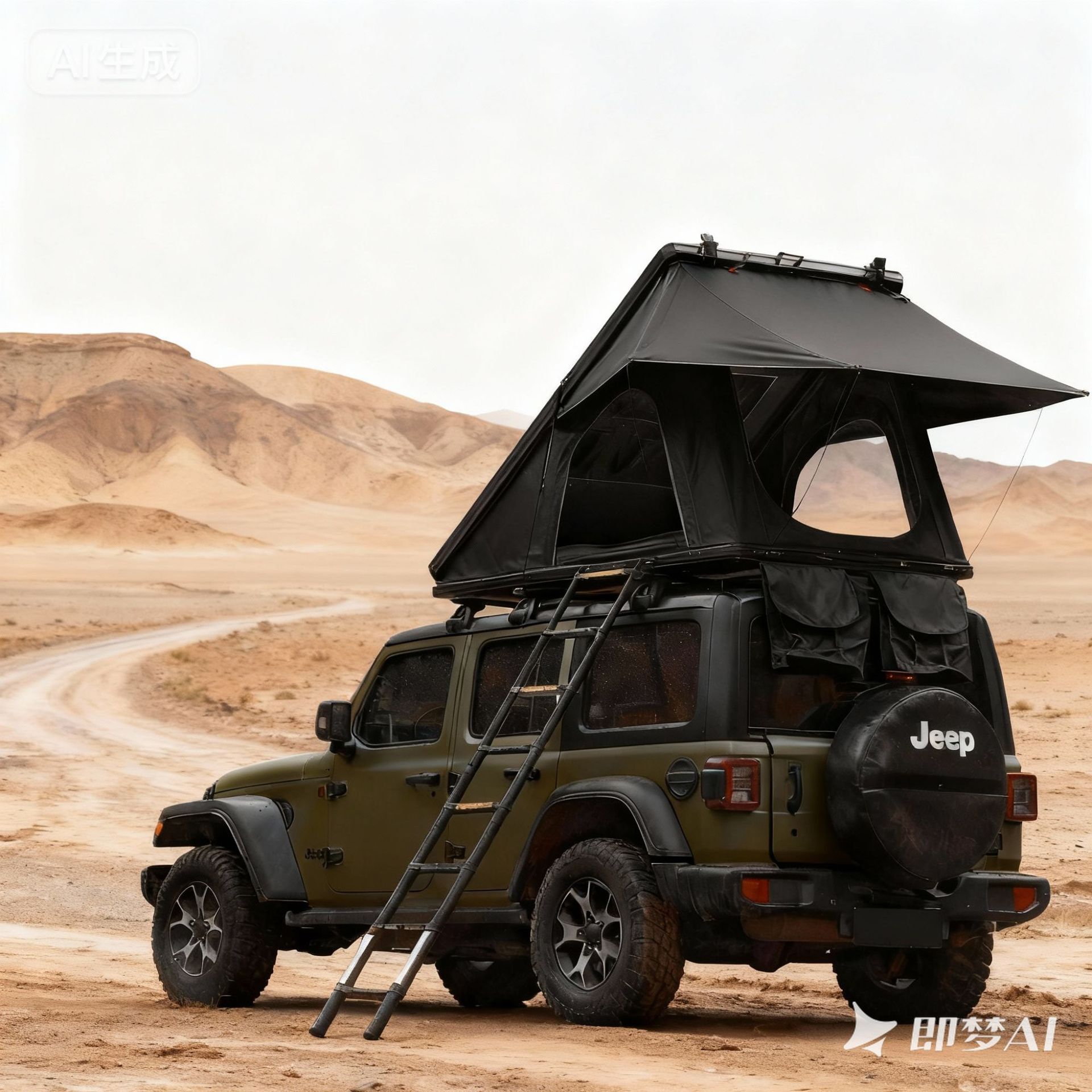 Triangular Car Roof Tent, Fully Automatic Camping and Road Trip Tent, Rainproof, Automatic Hydraulic Aluminum Alloy Car Tent