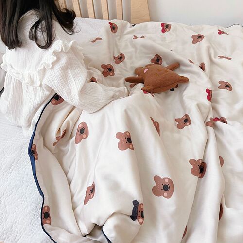 Baby and Parent Bedding Category A 60 Piece Tencel Summer Blanket, Insulating Air Conditioned Blanket, Smooth Silk Bare Sleep Blanket for Kindergarten Nap