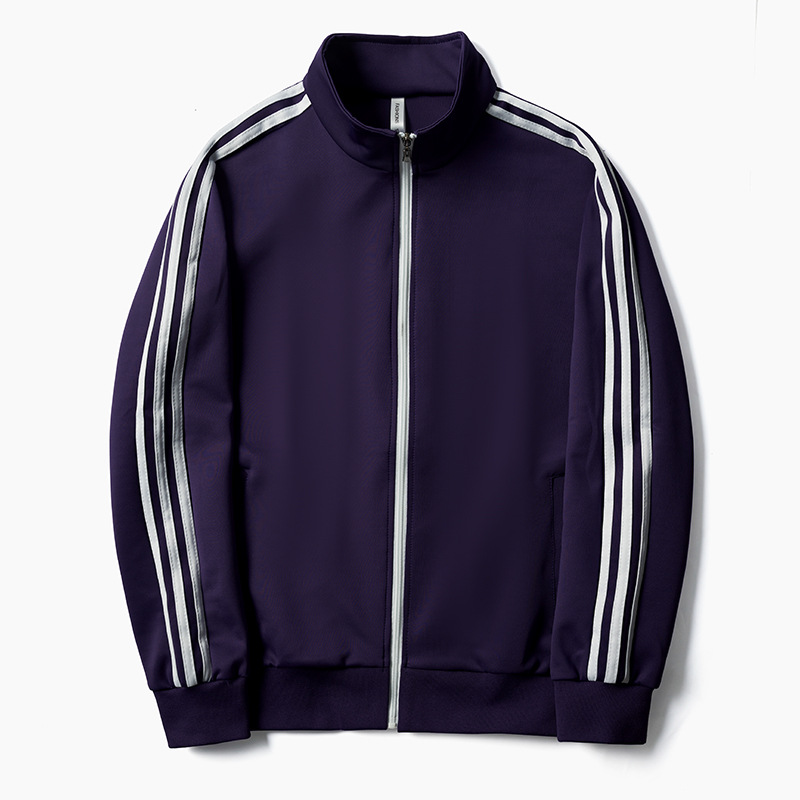 Primavera y otoño transfronterizos chaquetas deportivas parejas americanas de moda casuales de tres barras suéter chaqueta de béisbol de mujer