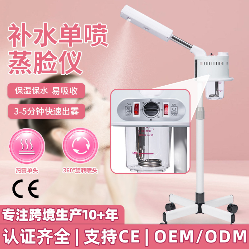 Foshan 단일 튜브 핫 스프레이 페이셜 스티머 홈 뷰티 살롱 핫 스프레이 뷰티 인스트루먼트 페이셜 하이드레이션 인스트루먼트 페이셜 스티머 스프레이 기계