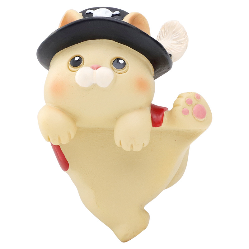 Resina creativa gatito trepa tanque decoración jardinería micro paisaje colgante acuario interesante gatito colgante colgante