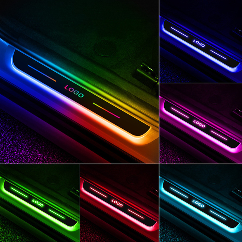 Magic color streamer horse racing welcome pedal light car threshold bar wire-free usb charging magnetic induction LED pedal Magic color streamer horse racing welcome pedal light car threshold bar wire-free usb charging magnetic induction LED pedal