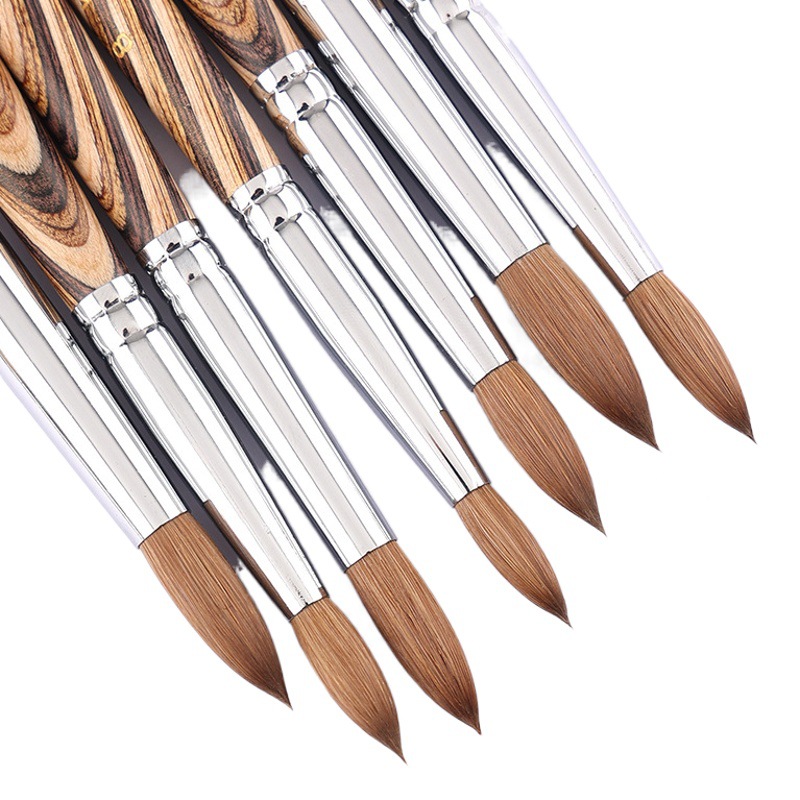 Transfronterizo nuevo siberiano puro visón clavo barra de madera redonda cabeza clavo pluma de cristal de la pluma Kolinsky tallado