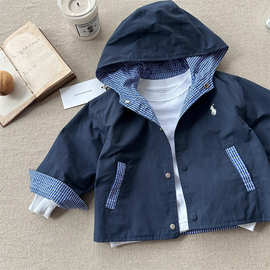 霖霖妈2025春季新款儿童连帽风衣韩版春季外套宝宝外穿夹克衫潮