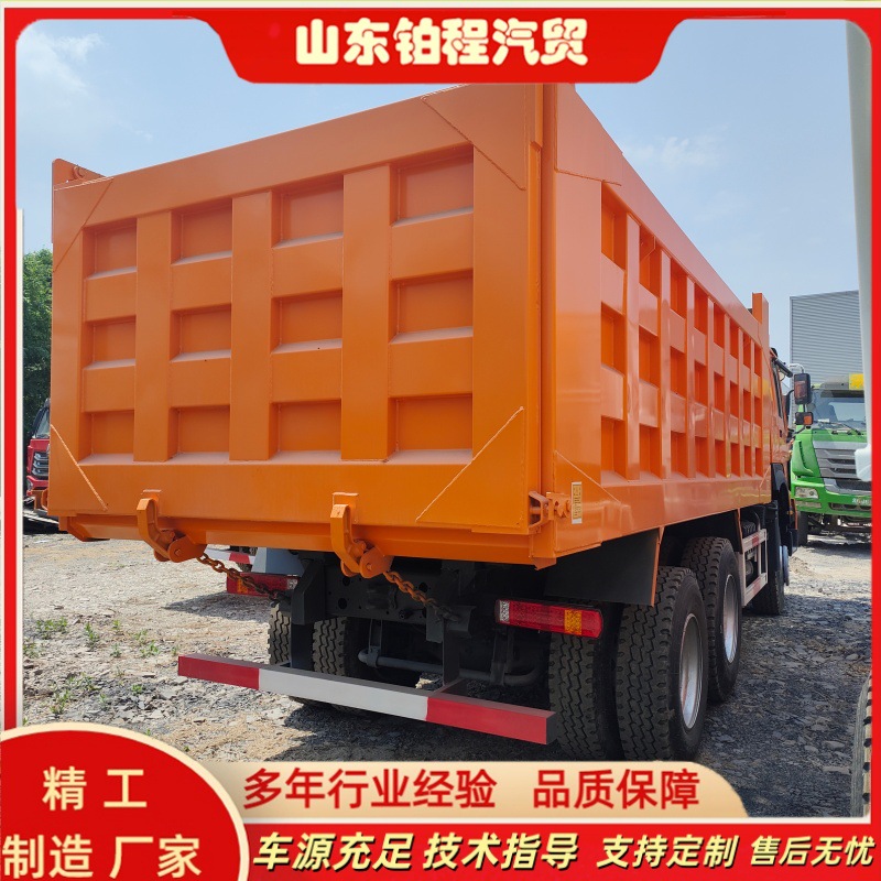 Foreign trade cross-border HOWO dump truck, 371/430 horsepower, large box, rear eight-wheel, for construction