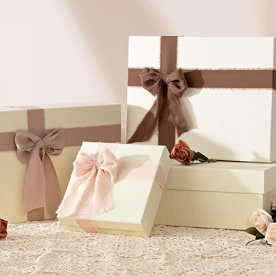 INS deshilachado gasa cinta ramo de la boda borla cinta arco decoración hilo de nieve tira de tela de seda