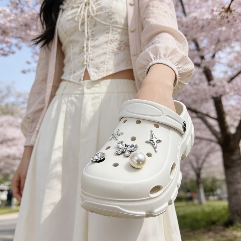Ggglu Sunshine Road Thick-Soled Clogs for Women's New Summer Outer Wear Cute Baotou Non-Slip Beach Shoes