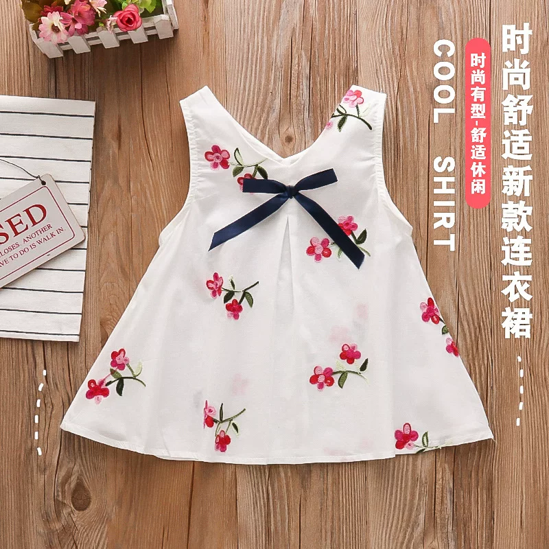 Летнее детское платье с рукавами для раннего возраста девочки без рукавов, юбка, 6-9-12 месяцев, 1 год, 2-3 года