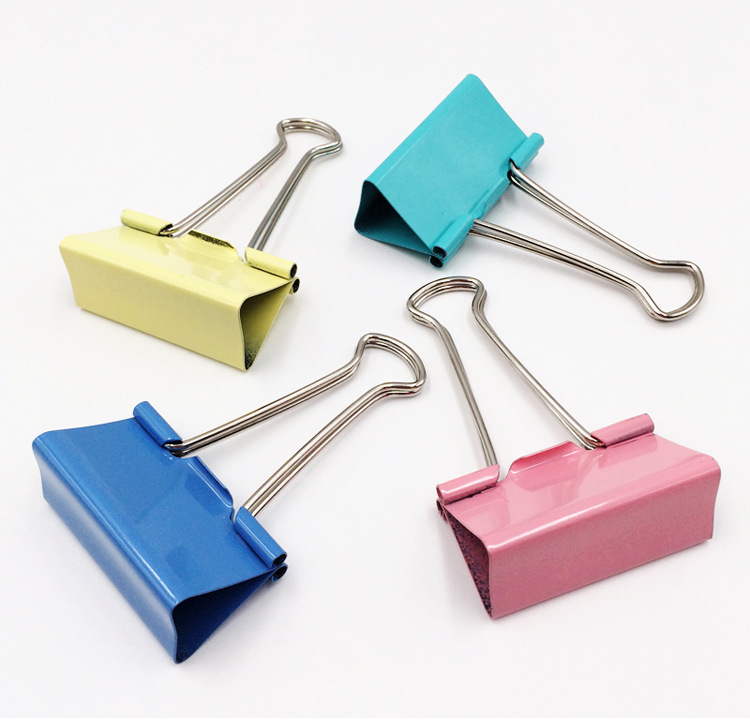 粤方成办公彩色长尾夹金属15 19 25 32mm中号大号1
