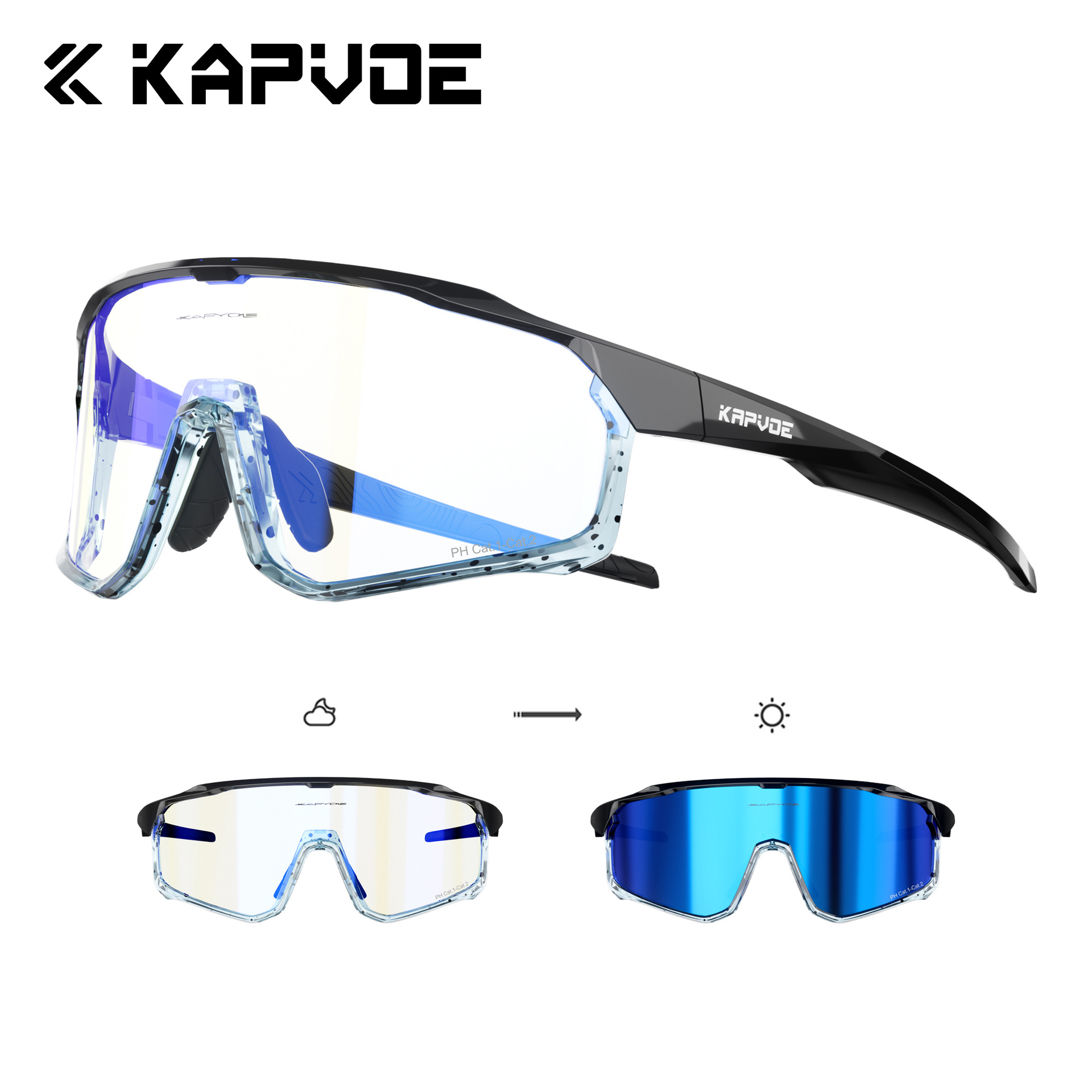 Gafas Fotocromáticas de Ciclismo con Marco Desmontable de TR90, Fotocromático y Anti-Arena, para Deportes al Aire Libre