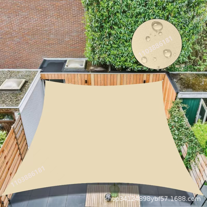 Sunshade Sail in Stock, Polyester Oxford Cloth, Waterproof Outdoor Sunshade, Uv Protection, Swimming Pool Garden Sunshade Canopy
