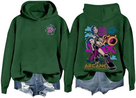 DLDXJQTPL Jinx Was Here Women Hoodie Jinx Arcane Figure