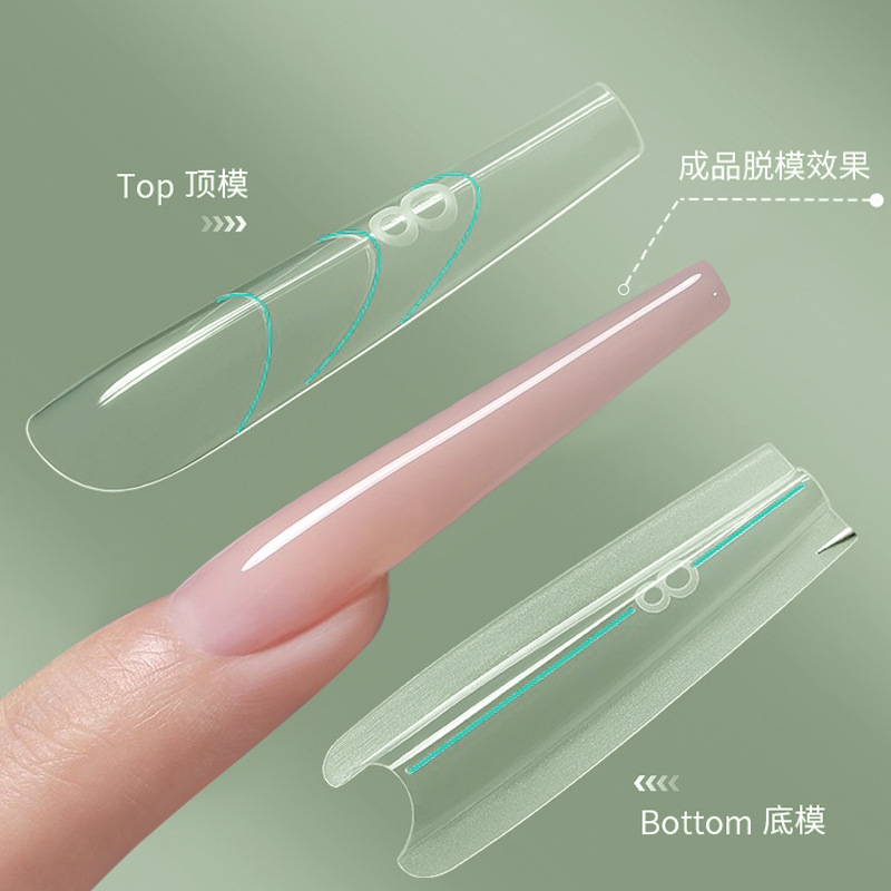 Escalera de perro fino sándwich elíptico molde de película de uñas rápida extensión de uñas cristal sin papel molde de construcción de fototerapia transparente