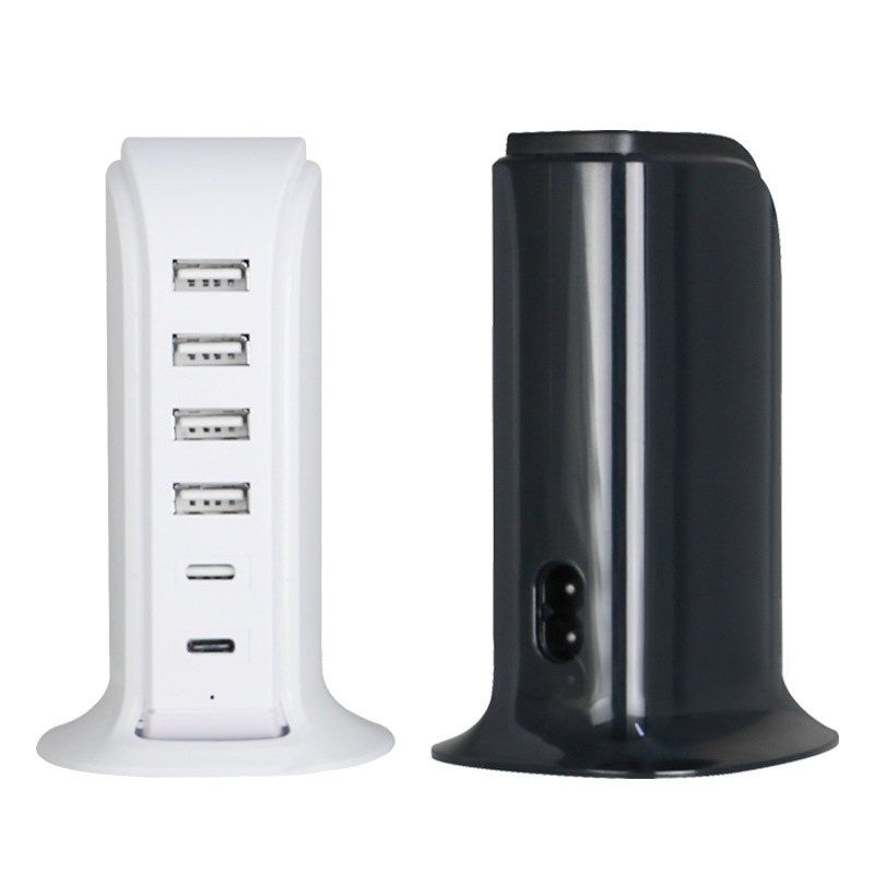 Cargador de múltiples funciones portátil de viaje de escritorio Tipo-c dual del cargador del velero del USB del multi-Puerto elegante