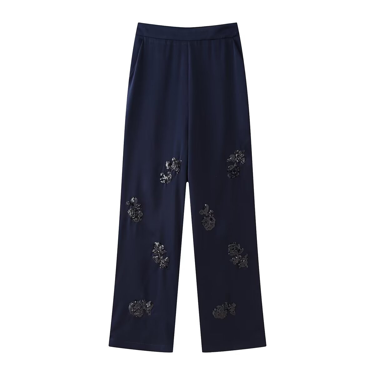 Dámske oblečenie, letná novinka 2024, sako s dlhými nohavicami a perleťovou ozdobou_voghion.com