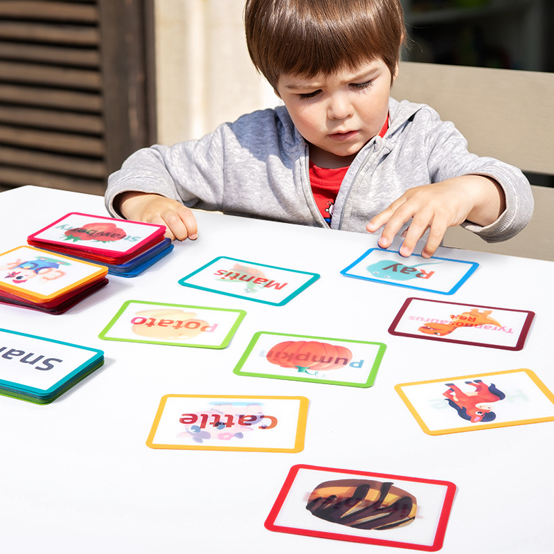 Educación infantil cognitiva tarjeta flash 3D 0 - 3 años de edad palabras en inglés tráfico animales frutas padres-hijos interacción juguetes de rompecabezas