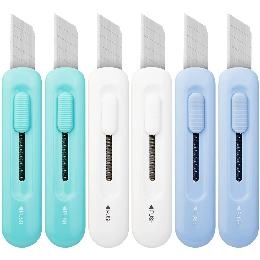Effective utility knife small household paper cutter box knife student handmade knife macaron color