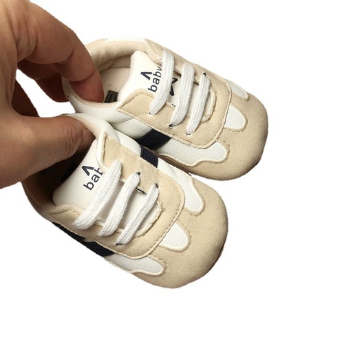 0-1 year old baby sports casual shoes for men and women, rubber sole toddler shoes, lace-up large letter stepping shoes