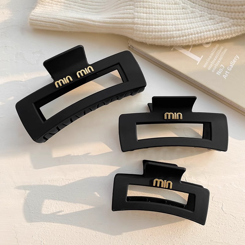 Horquilla para mujer de alta calidad clip de agarre negro tocado parte posterior de la cabeza clip de tiburón de pelo grande 2025 nueva horquilla