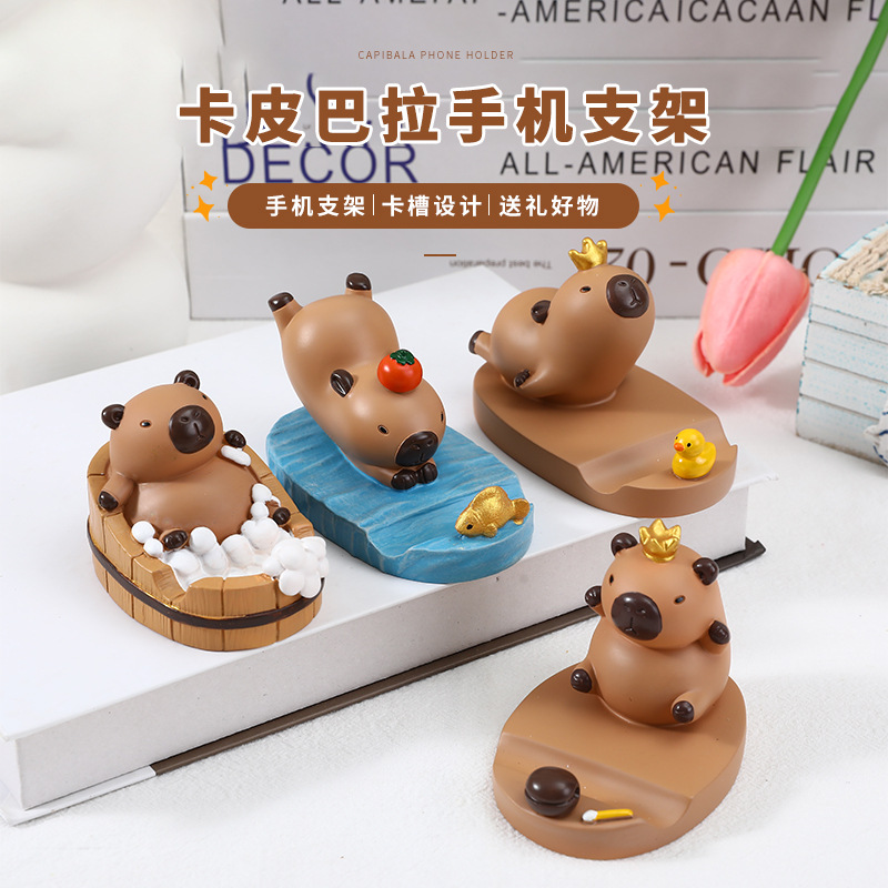 Decoraciones de escritorio Capibara oficina descomprimir tablet soporte para teléfonos móviles para el hogar nuevas decoraciones creativas lindas