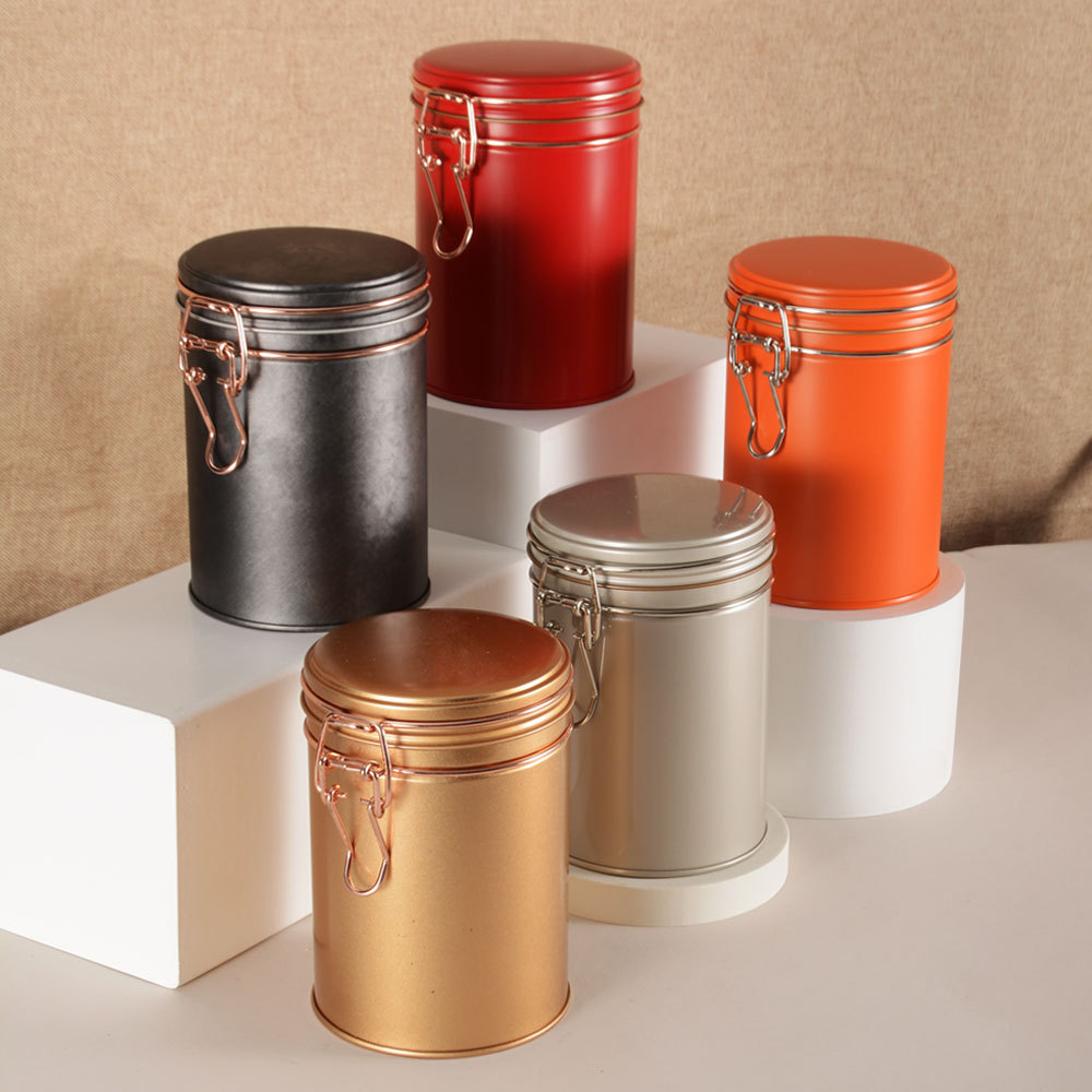 现货圆形咖啡豆密封铁罐 食品防潮收纳铁罐 茶叶杂粮包装马口铁罐