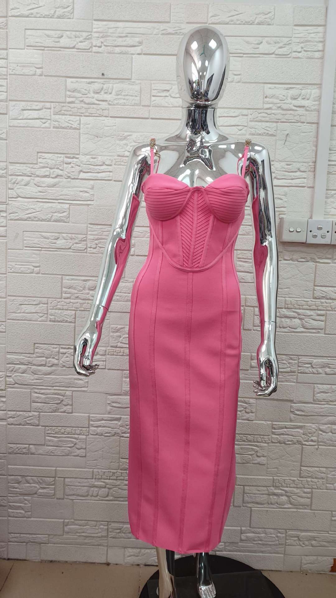 Women's Ruffle Strap Knit Dress Image 3