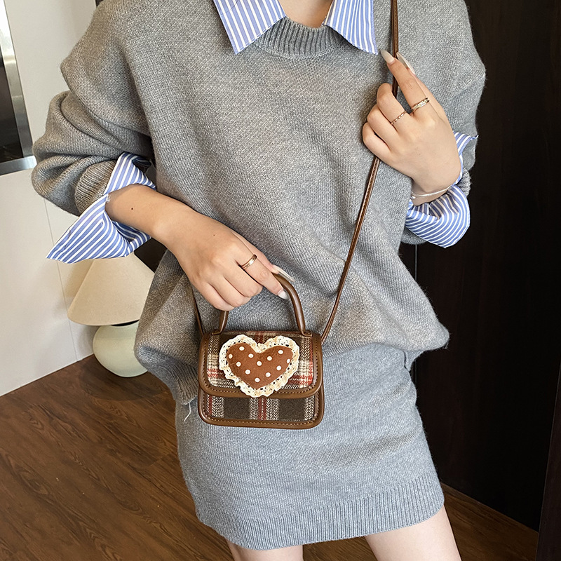 Bolsas de mano de encaje dulce para niños y niñas, bolsas de mano a cuadrícula, mini bolsas de mochila para bebés, nuevos accesorios para niños.