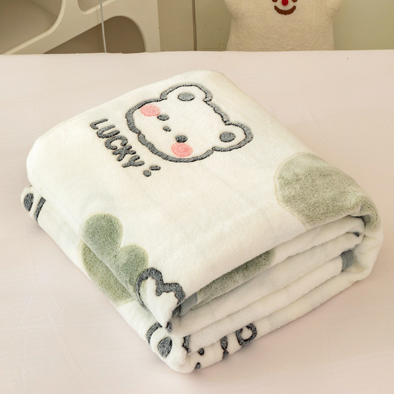 Winter Flannel Plush Blanket, Thick Warm Coral Velvet Throw, Grade A Milky Velvet Cover Blanket for Office Nap, Autumn