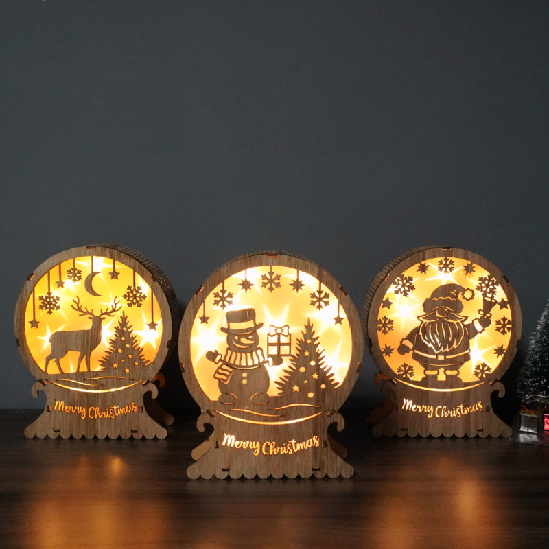 クロスボーダー新型クリスマス用品ledイルミネーション置物木製装飾ランプパーティー新年祭り雰囲気道具|undefined
