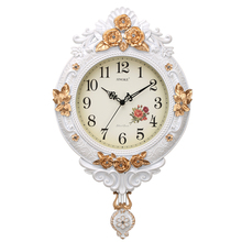 欧式钟表创意挂钟摇摆复古挂表静音客厅石英钟时尚卧室时钟易梵斯