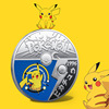 Japanese monster, cartoon coins, metal silver coin, medal, Pokemon, gold and silver