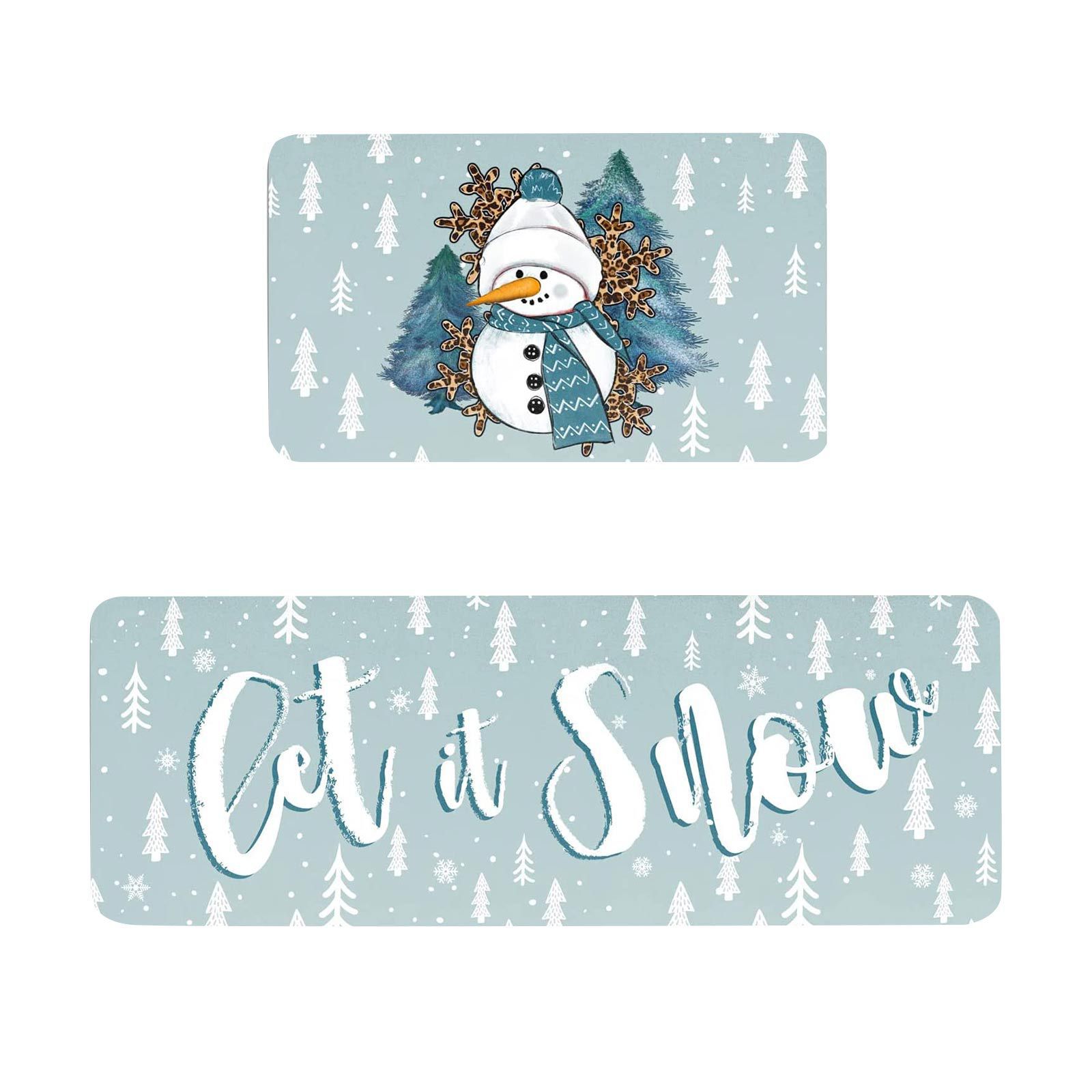 Tapetes de piso navideños de invierno resistentes a las manchas y absorbentes, tapetes de entrada antideslizantes, tapetes de baño para vestíbulo en existencia, tapetes duraderos para uso doméstico y comercial.