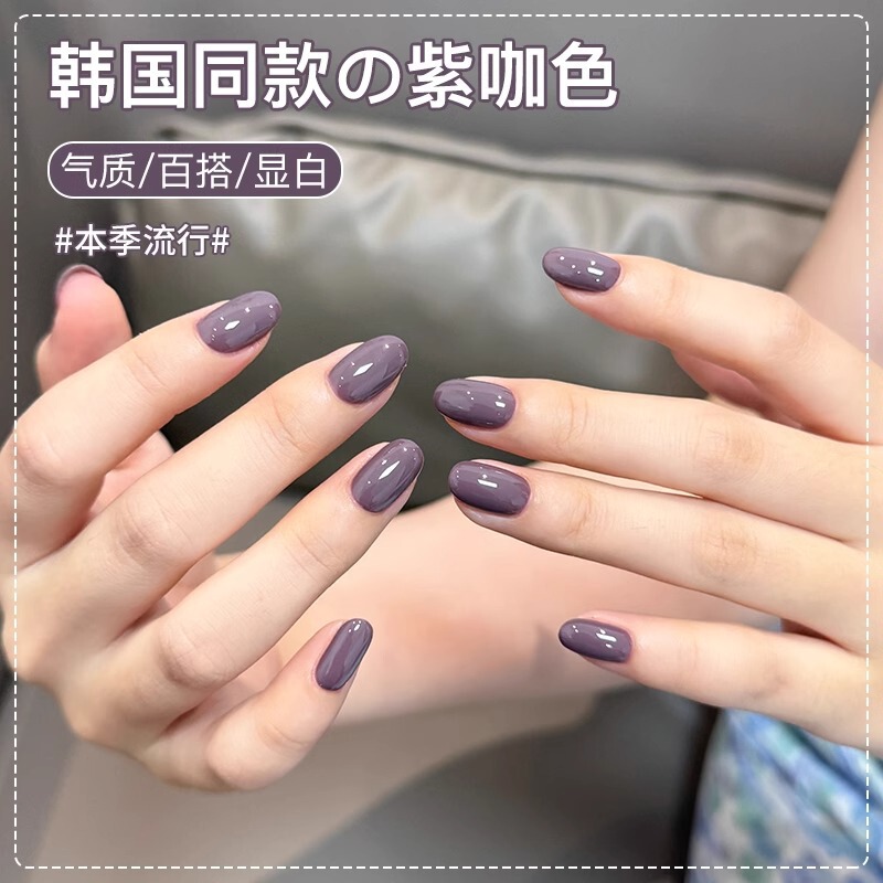 South Korea with clay purple brown nail polish glue 2024 new autumn and winter popular Maillard nail shop special glue