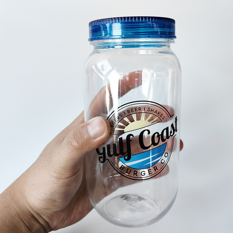 26oz de plástico Mason Cup publicidad creativa taza de agua regalo promocional 700ML paja taza de plástico taza de los PP