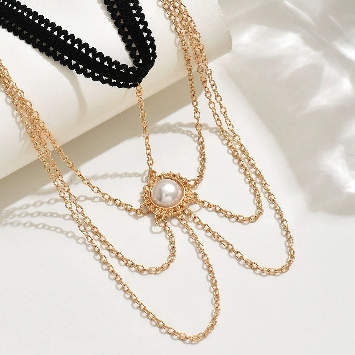 Fashionable accessory, beach jewelry from pearl, pendant, (Cross-border trading)
