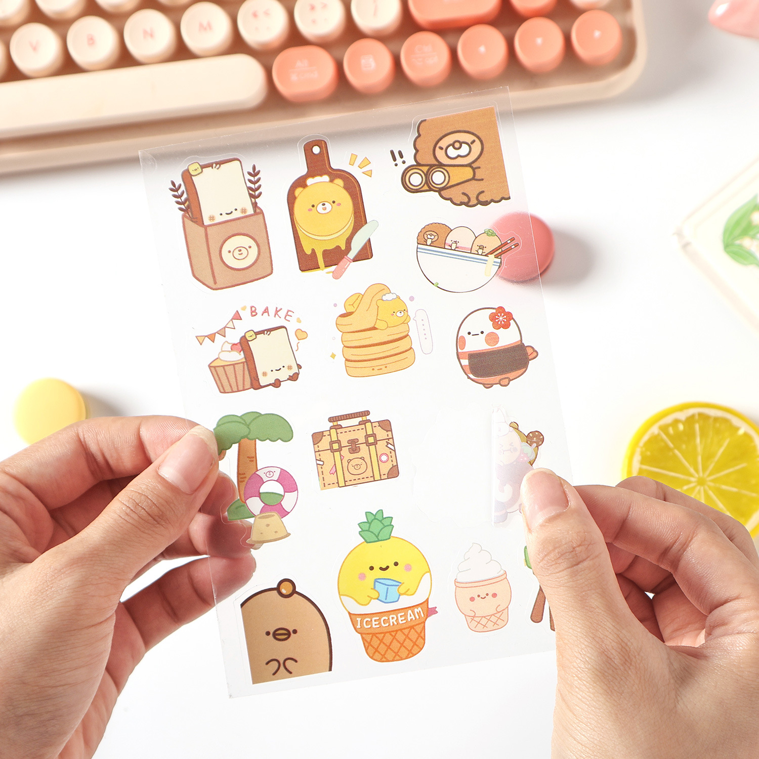 Sweet House Limited Series Pet transparente Impermeable Cartoon Cartoon Libro de bricolaje Material de cuenta manual Decoración Collage Taza de agua Pegatina