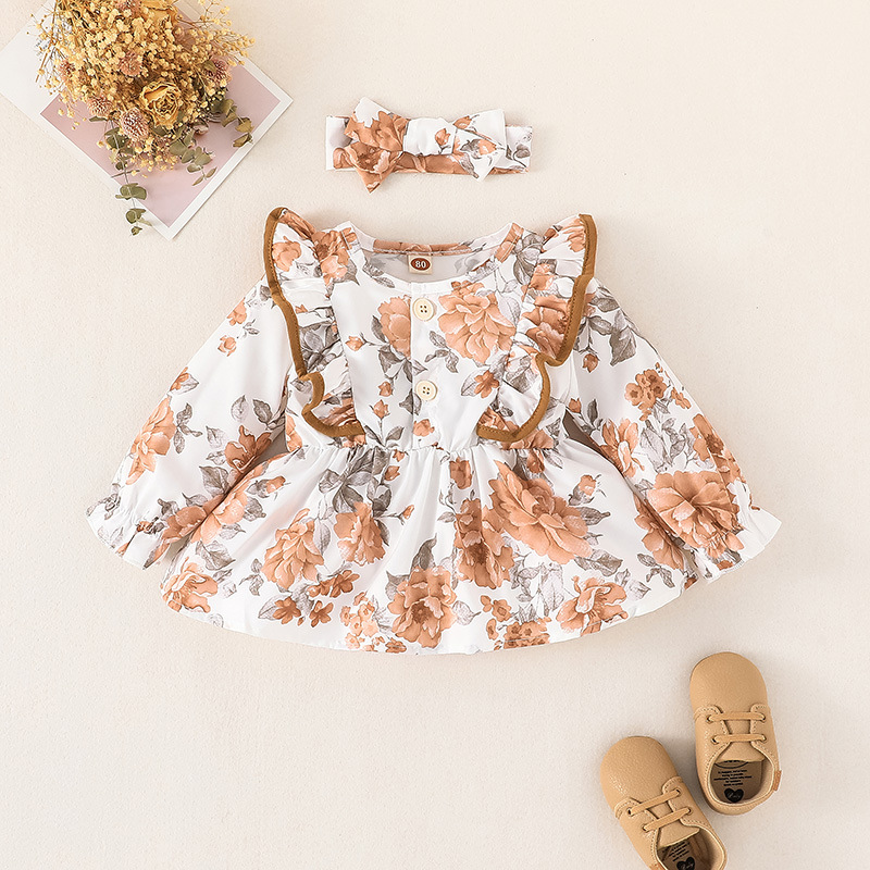 Blumen Set Für Mädchen Mit Oberteil Hose Und Kopftuch 3-teilig_voghion.com