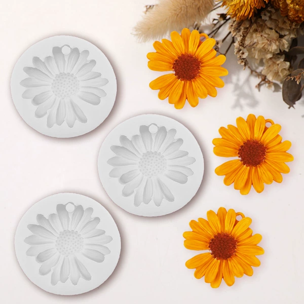 3-piece set of daisies with holes (white)