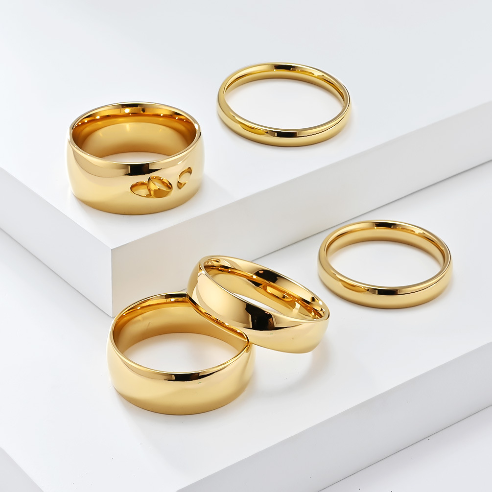 Glossy black ring stainless steel for men and women