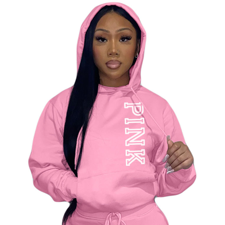 Felpa con cappuccio casual larga stampata da donna, taglia comoda, autunno e inverno, N8888P5A_voghion.com