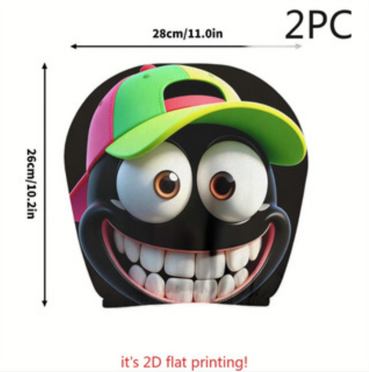 Universal Printed Headrest Covers for Cars, Various Quirky Prints, Polyester, Breathable, Antibacterial, Does Not Shrink or Become Hard