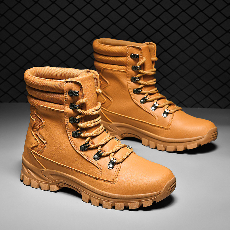 Zapatos de pareja grandes transfronterizos botas de hombre y mujer entrenamiento de campo al aire libre caminata botas martin botas impermeables