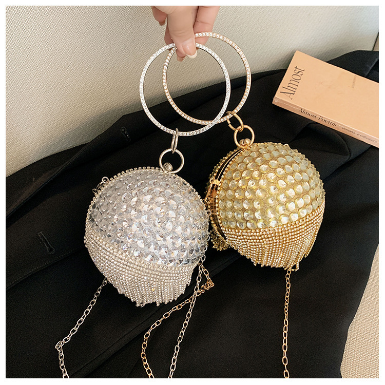 2025 nuevo bolso de cena para mujeres bolso de cena de alto nivel bolso de diamantes bolso de mano universal bolso de moda esférico