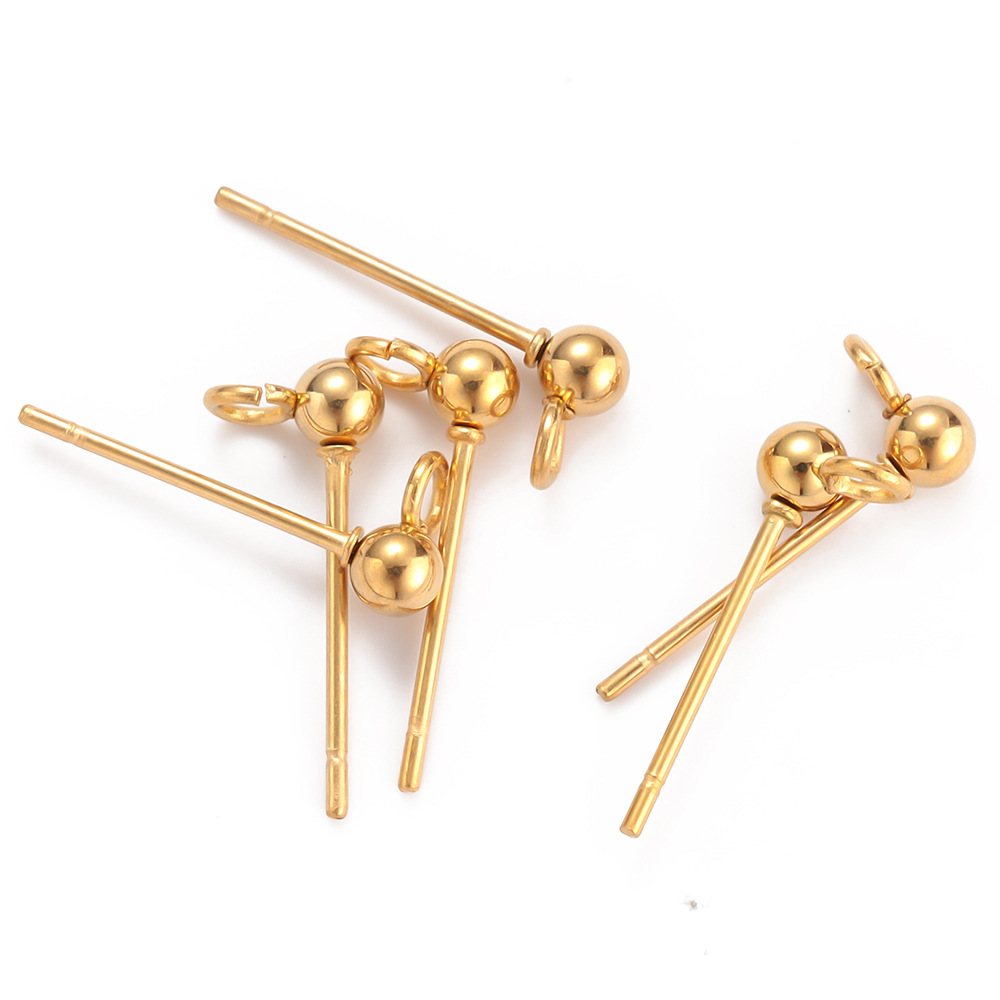 Earring Findings Jewelry Making Type Diameter 3mm, Diameter 4mm, Diameter 5mm Jewelry Making Size 50 PCS/Package Diameter 3mm Diameter 4mm Diameter 5mm 304 Stainless Steel Solid Color Earring Findings