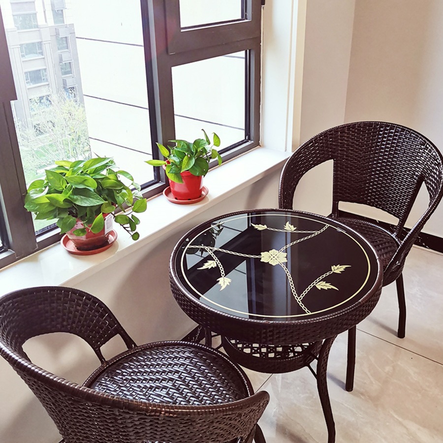 藤椅桌椅三件套阳台休闲茶几方圆客厅户外仿藤桌椅网红小户型家用