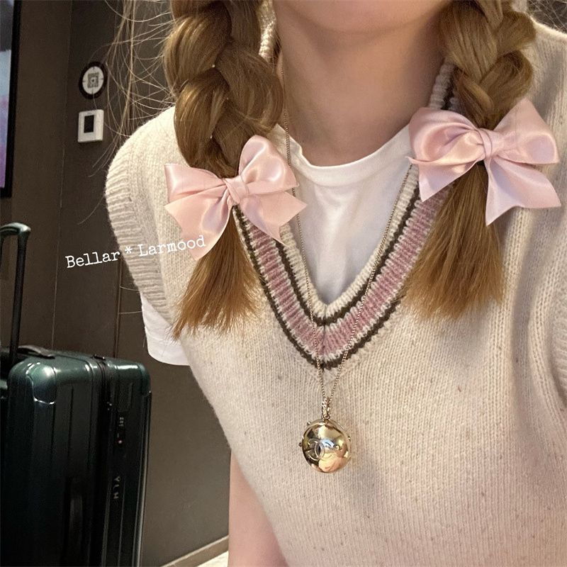 French-style girl romantic ballet ribbon sweet bow hair clip double ponytail sweet hair pin Instagram-style hair accessory