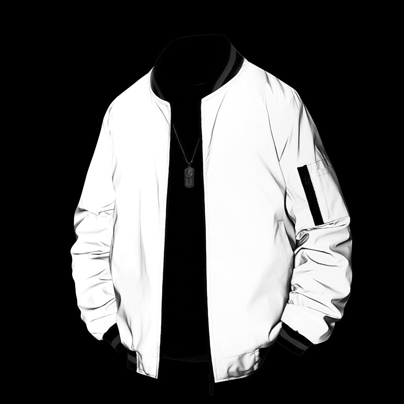 Cross-Border European Size Autumn and Winter Jacket Men's New High-End Jacket Reflective Jacket Casual Business Jacket Night