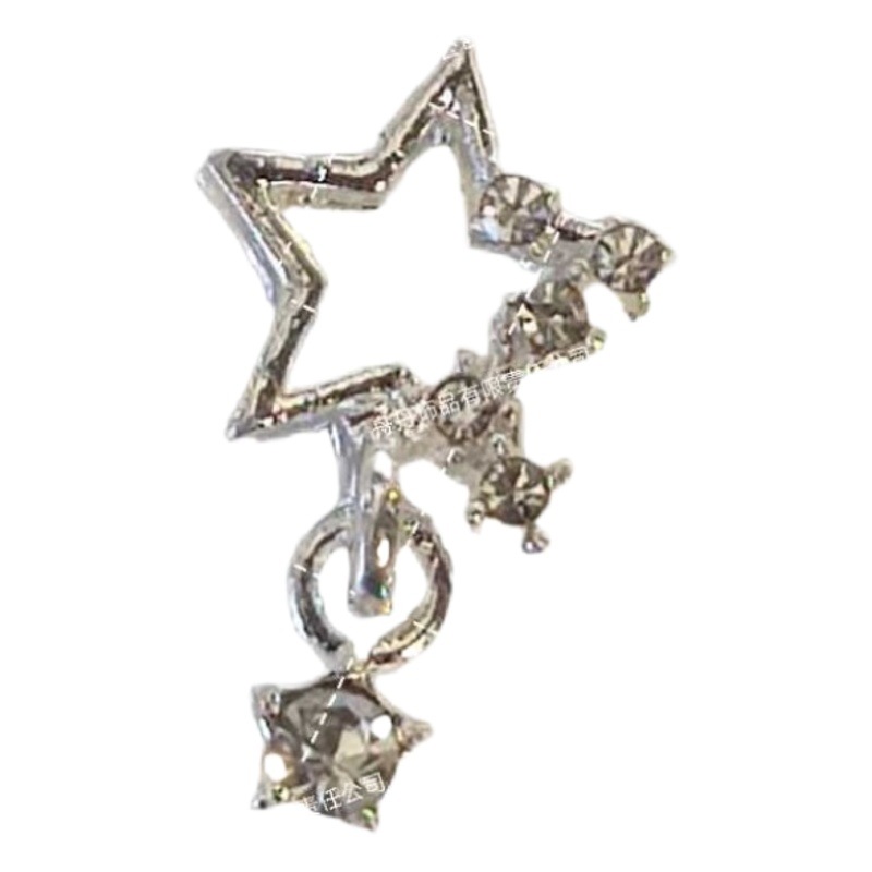 Popular Pendant Nail Art Jewelry Five-Pointed Star Heart Tassel Alloy Japanese Style Super Flash Diamond Mini Nail Decoration