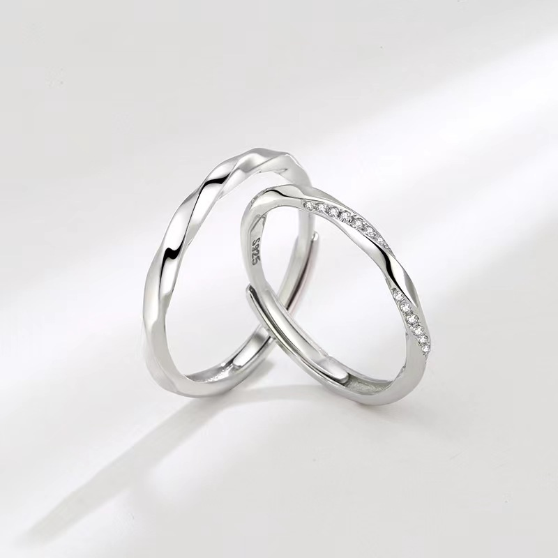 Waves Pattern Wave Pattern Copper Möbius Ring Couple Rings Fashion Personality Simple Open Rings For Men And Women One Pair Qixi Festival Gift One Piece Dropshipping
