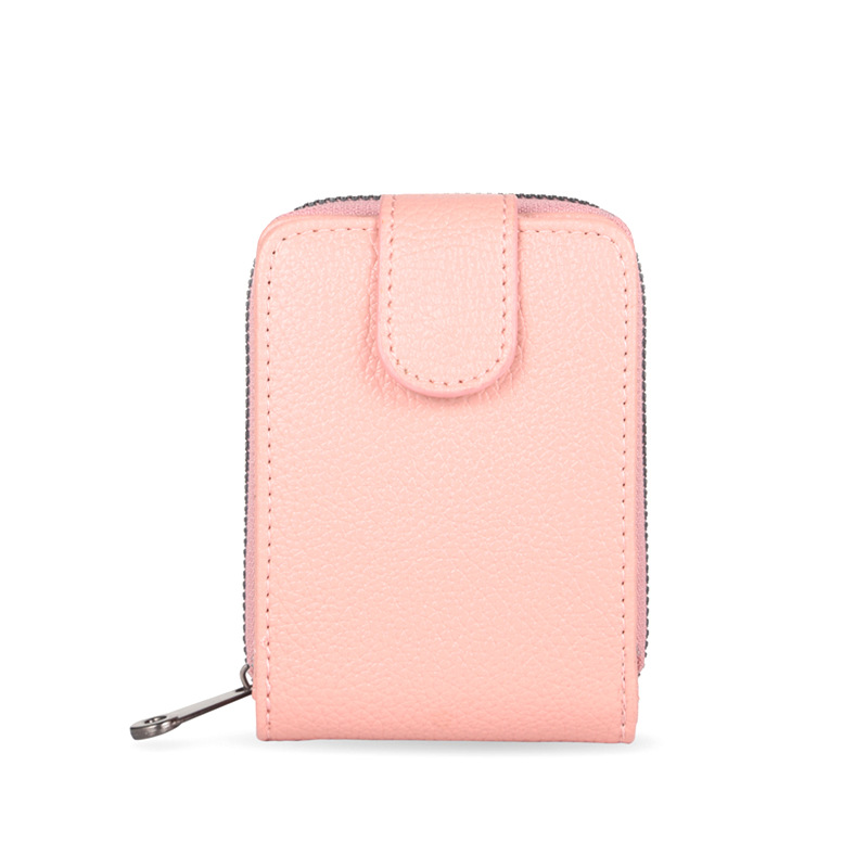 Tarjetero tipo acordeón de nuevo estilo para mujer, billetera multifuncional con cremallera, tarjetero anti-desmagnetización, estuche de cuero para licencia de conducir para hombre